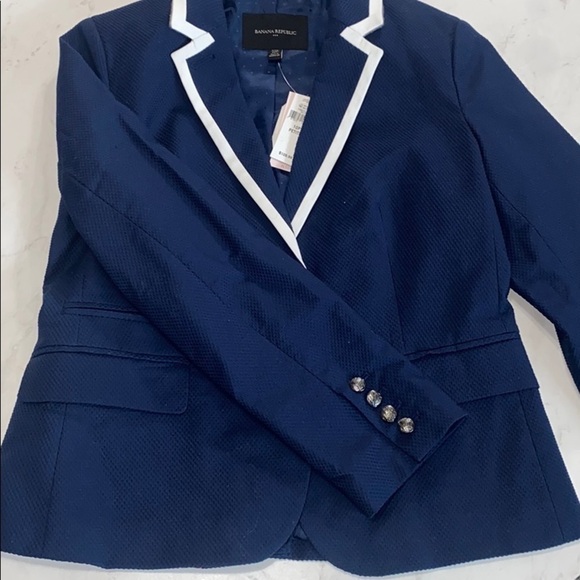 Navy Blue Tailored Jacket size 10P NWT blazer - Picture 7 of 9